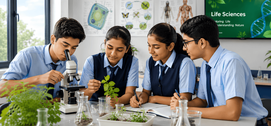 Recommended image: Students exploring an environmental or biology-linked project.